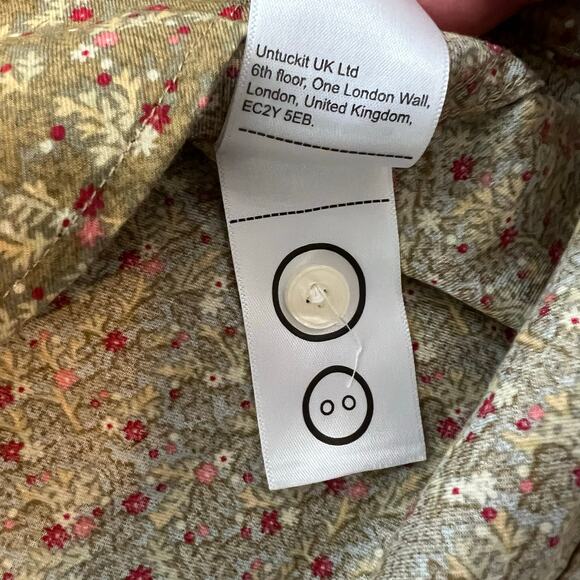 UNTUCKit Short Sleeve Button Shirt Floral XL Cotton Preppy Casual Pocket - Picture 6 of 7